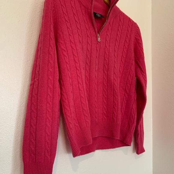 Bogner Luxury Knit Quarter Zip Sweater Virgin Wool/Cashmere - Picture 3 of 6